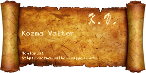 Kozma Valter névjegykártya
