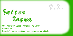 valter kozma business card